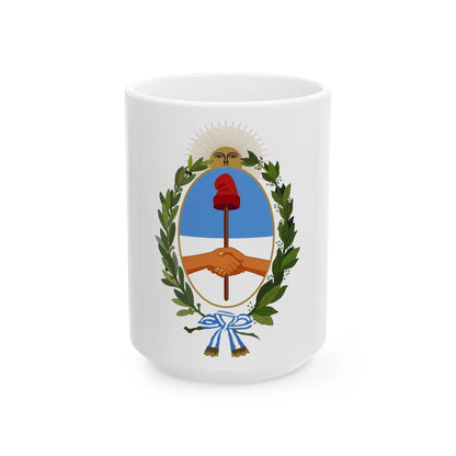 Coat of Arms Buenos Aires Province Argentina - White Coffee Mug-15oz-Go Mug Yourself