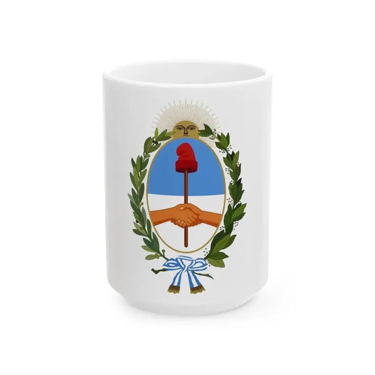 Coat of Arms Buenos Aires Province Argentina - White Coffee Mug 15oz - Go Mug Yourself