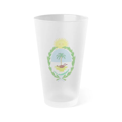 Coat of Arms Chaco Argentina - Frosted Pint Glass 16oz-16oz-Frosted-Go Mug Yourself