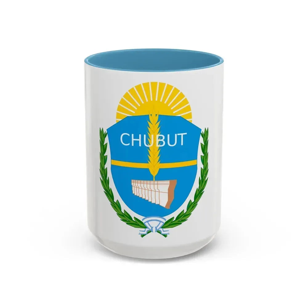 Coat of Arms Chubut Argentina - Accent Coffee Mug 15oz Light Blue - Go Mug Yourself