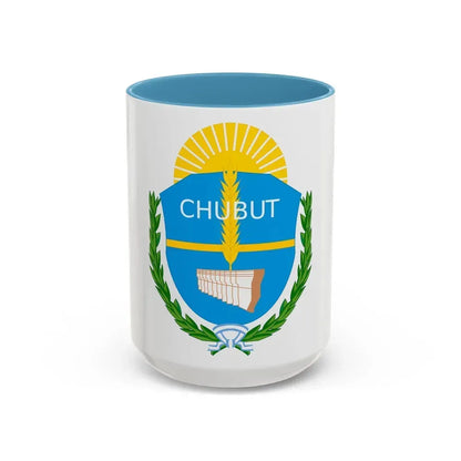 Coat of Arms Chubut Argentina - Accent Coffee Mug 15oz Light Blue - Go Mug Yourself