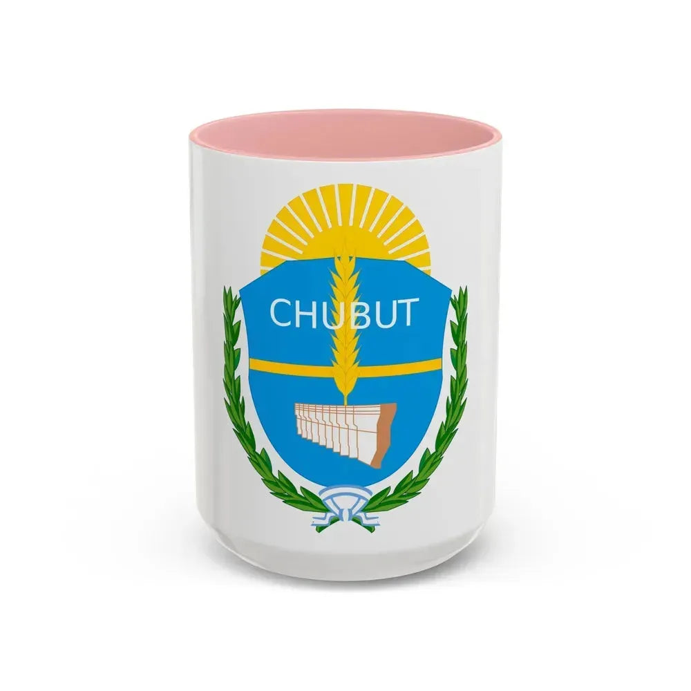 Coat of Arms Chubut Argentina - Accent Coffee Mug 15oz Pink - Go Mug Yourself
