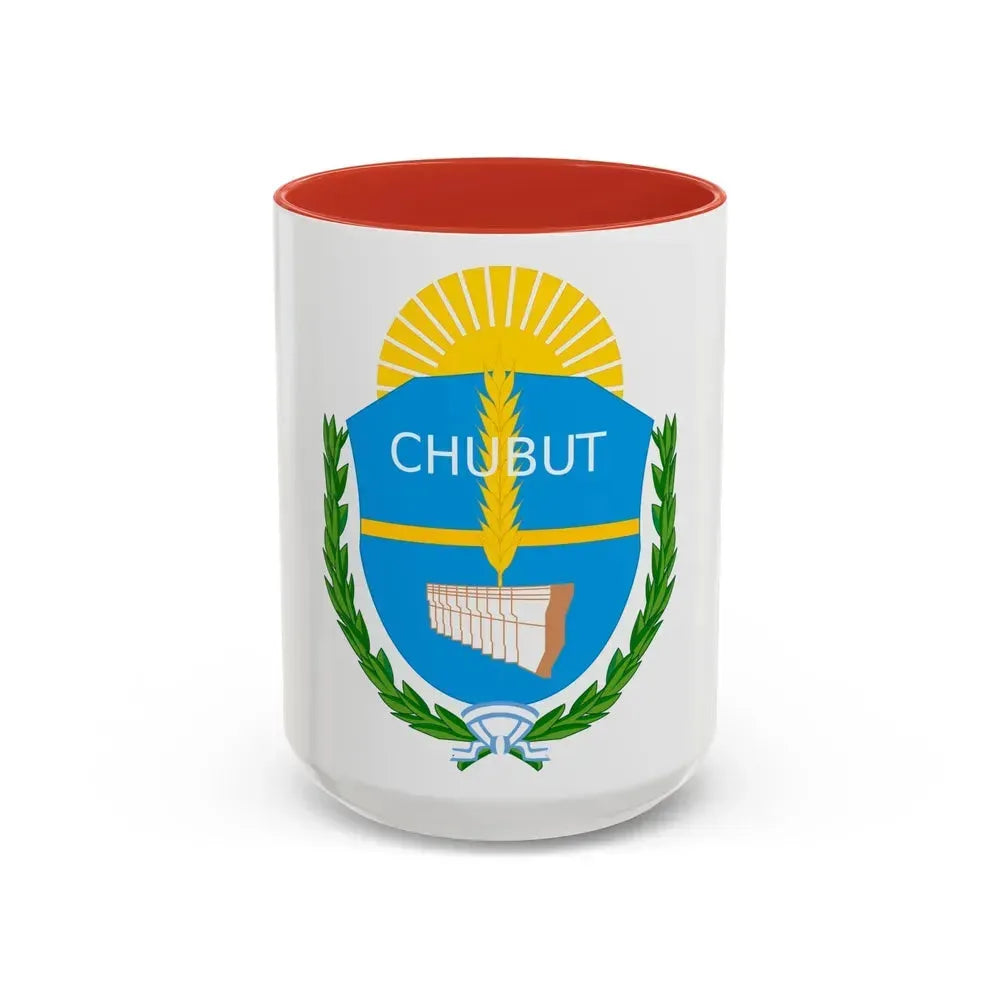 Coat of Arms Chubut Argentina - Accent Coffee Mug 15oz Red - Go Mug Yourself