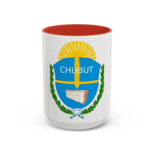 Coat of Arms Chubut Argentina - Accent Coffee Mug 15oz Red - Go Mug Yourself