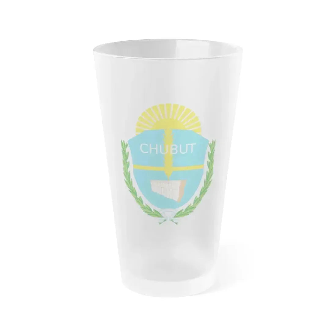 Coat of Arms Chubut Argentina - Frosted Pint Glass 16oz 16oz Frosted - Go Mug Yourself