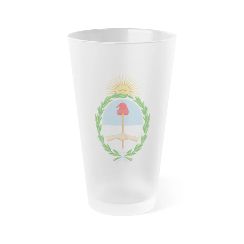 Coat of Arms Coat of arms of Argentina Argentina - Frosted Pint Glass 16oz-16oz-Frosted-Go Mug Yourself