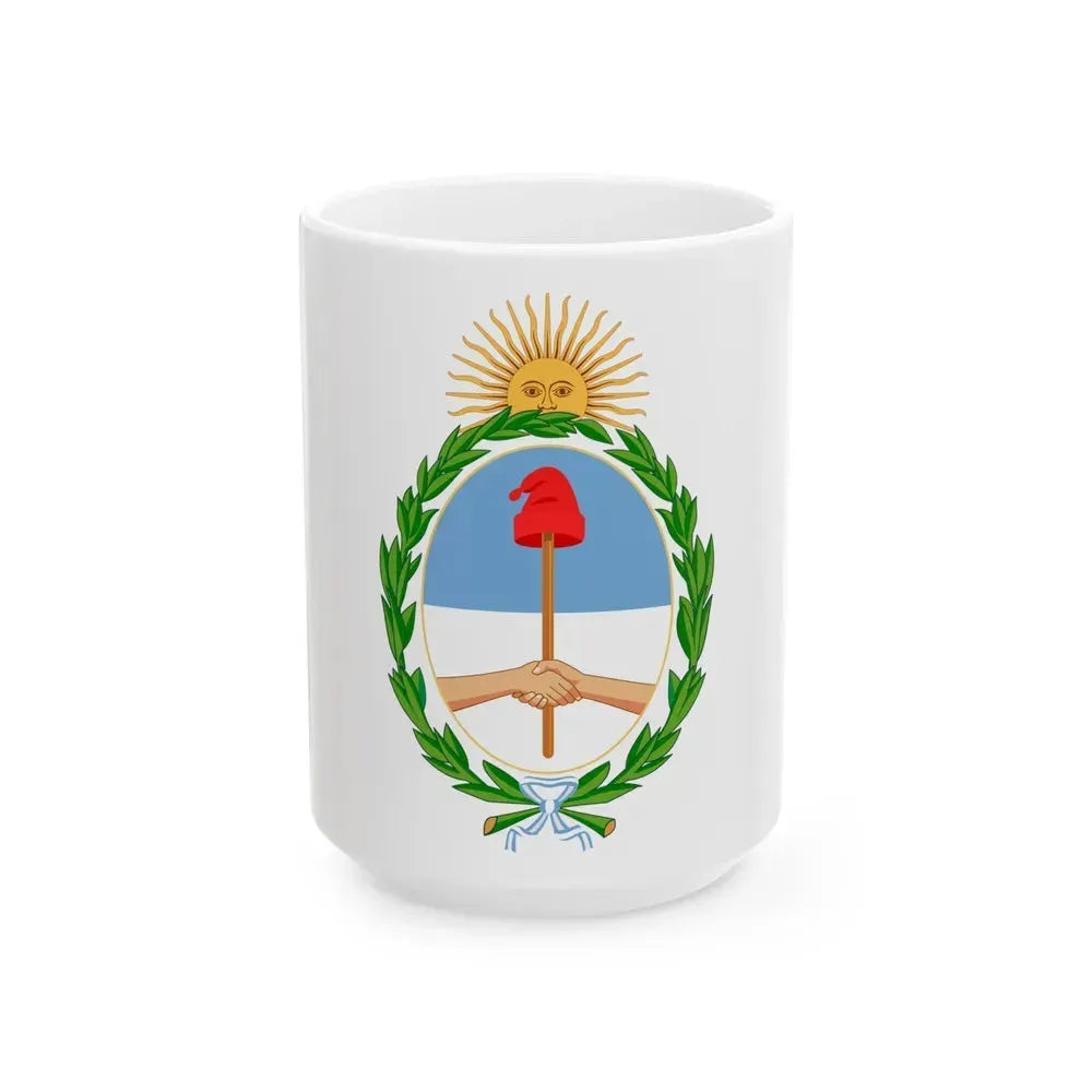 Coat of Arms Coat of arms of Argentina Argentina - White Coffee Mug 15oz - Go Mug Yourself