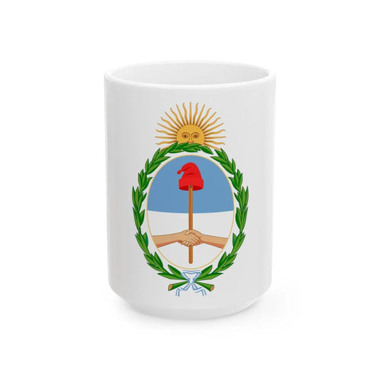 Coat of Arms Coat of arms of Argentina Argentina - White Coffee Mug-15oz-Go Mug Yourself