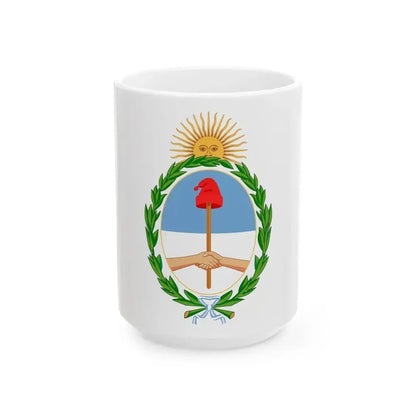 Coat of Arms Coat of arms of Argentina Argentina - White Coffee Mug 15oz - Go Mug Yourself