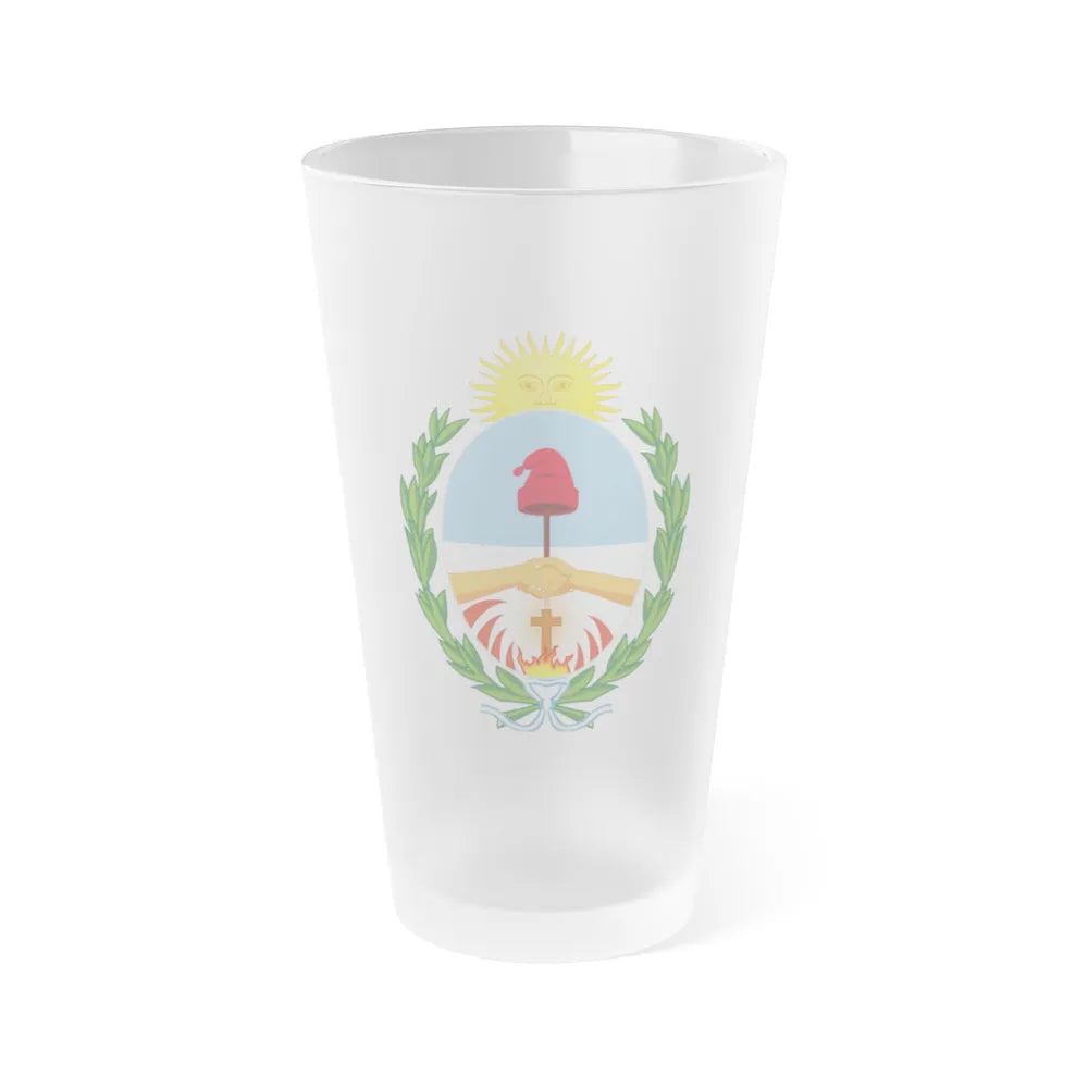 Coat of Arms Corrientes Argentina - Frosted Pint Glass 16oz-Go Mug Yourself