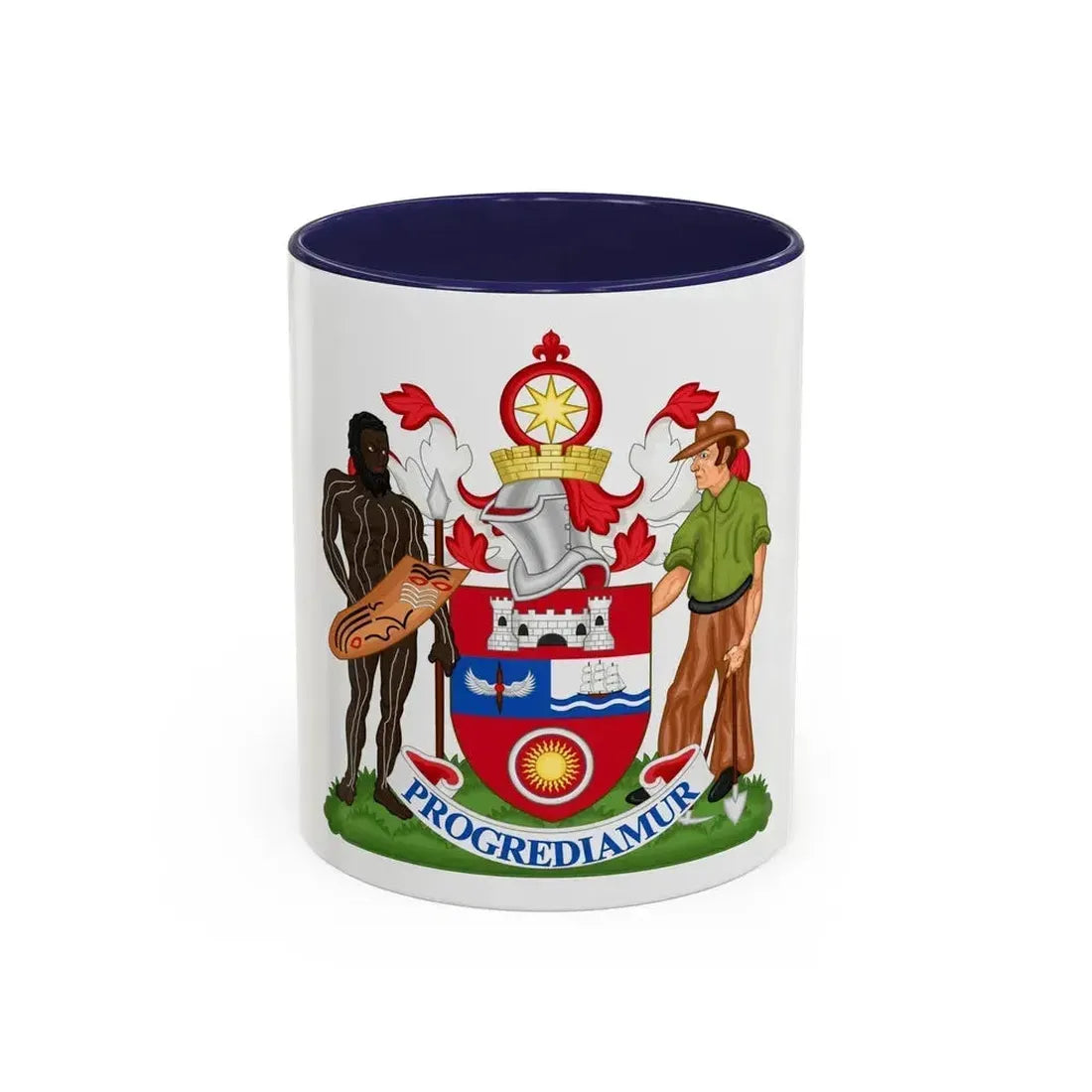 Coat of Arms Darwin Australia - Accent Coffee Mug 11oz Navy - Go Mug Yourself
