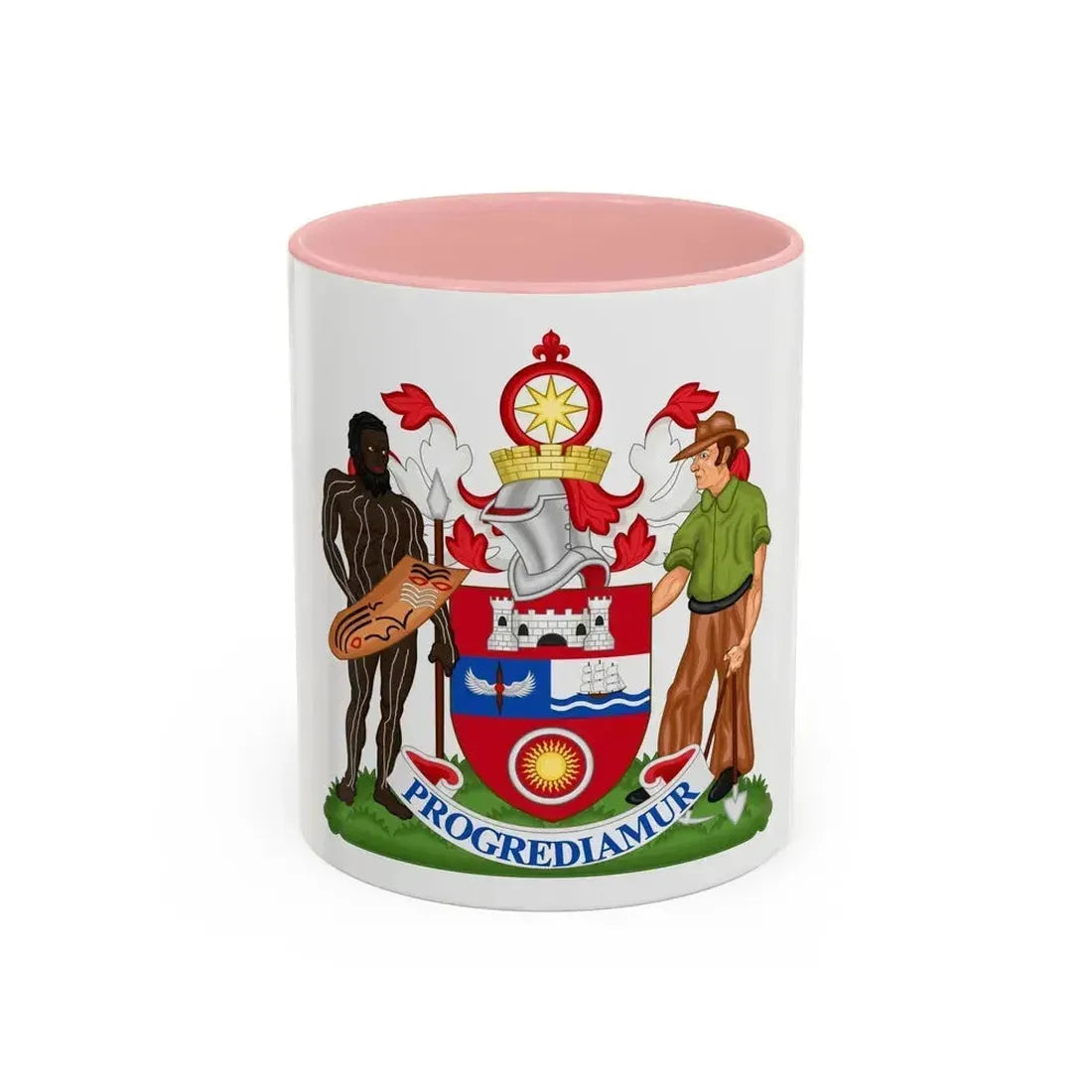 Coat of Arms Darwin Australia - Accent Coffee Mug 11oz Pink - Go Mug Yourself