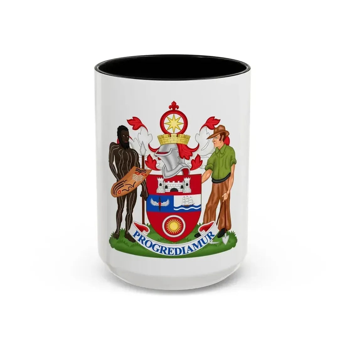 Coat of Arms Darwin Australia - Accent Coffee Mug 15oz Black - Go Mug Yourself