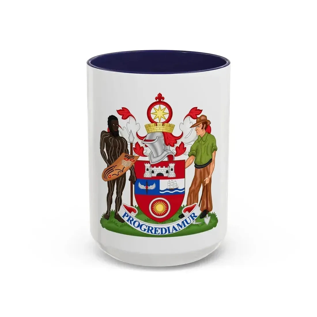 Coat of Arms Darwin Australia - Accent Coffee Mug 15oz Navy - Go Mug Yourself