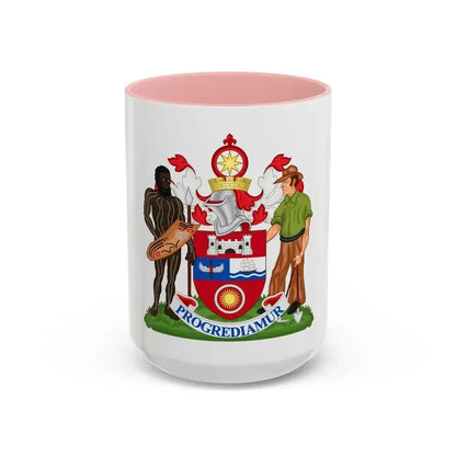 Coat of Arms Darwin Australia - Accent Coffee Mug 15oz Pink - Go Mug Yourself