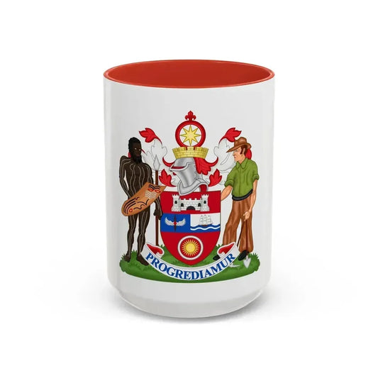 Coat of Arms Darwin Australia - Accent Coffee Mug 15oz Red - Go Mug Yourself
