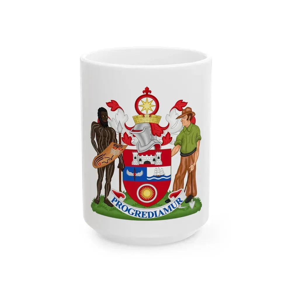 Coat of Arms Darwin Australia - White Coffee Mug 15oz - Go Mug Yourself