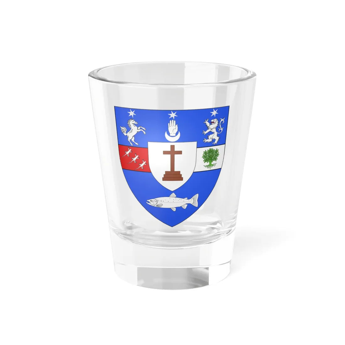 Coat of arms family-sept ir OCahan Keane (Ireland) (Coat of Arms) Shot Glass 1.5oz 1.5oz - Go Mug Yourself