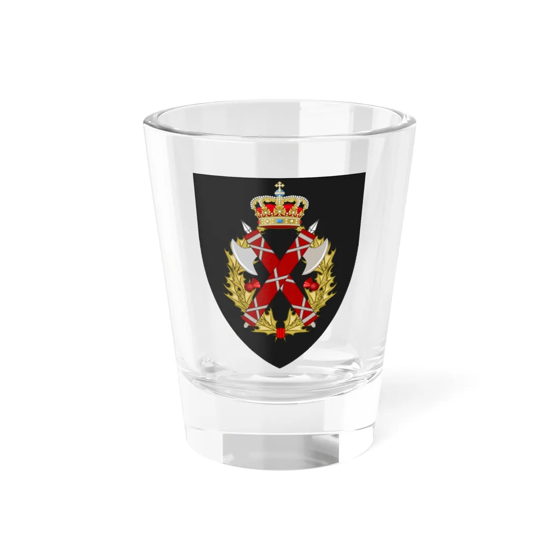 Coat of arms for Defence Judge Advocate Corps Denmark (Denmark) (Coat of Arms) Shot Glass 1.5oz 1.5oz - Go Mug Yourself