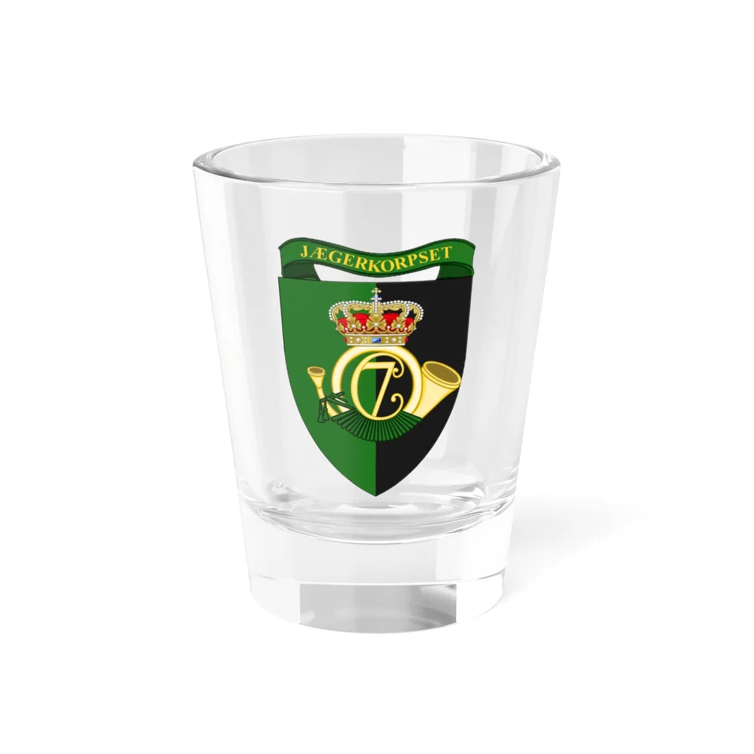 Coat of arms for Jaeger Corps Denmark (Denmark) (Coat of Arms) Shot Glass 1.5oz 1.5oz - Go Mug Yourself