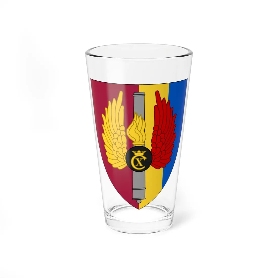 Coat of arms for Jutlandic Air Defence Regiment (Denmark) (Coat of Arms) Pint Glass 16oz 16oz - Go Mug Yourself