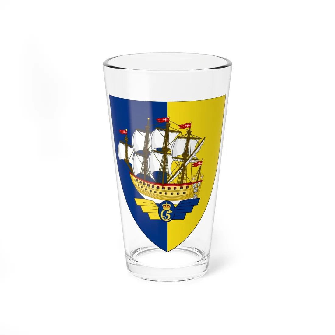 Coat of arms for Marine Regiment (Denmark) (Coat of Arms) Pint Glass 16oz 16oz - Go Mug Yourself