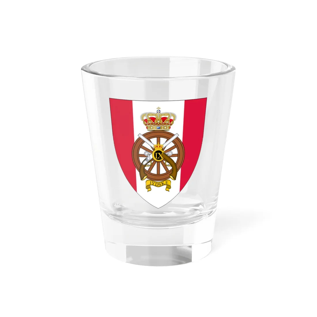 Coat of arms for the Jutlandic Logistic Regiment (Denmark) (Coat of Arms) Shot Glass 1.5oz 1.5oz - Go Mug Yourself