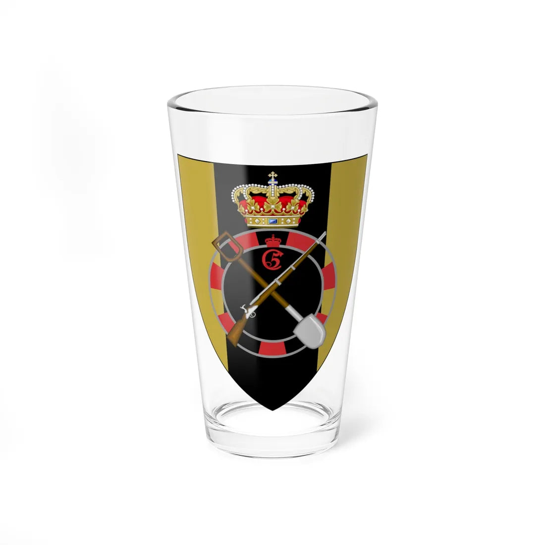 Coat of arms for the Zealandic Engineer Regiment (Denmark) (Coat of Arms) Pint Glass 16oz 16oz - Go Mug Yourself