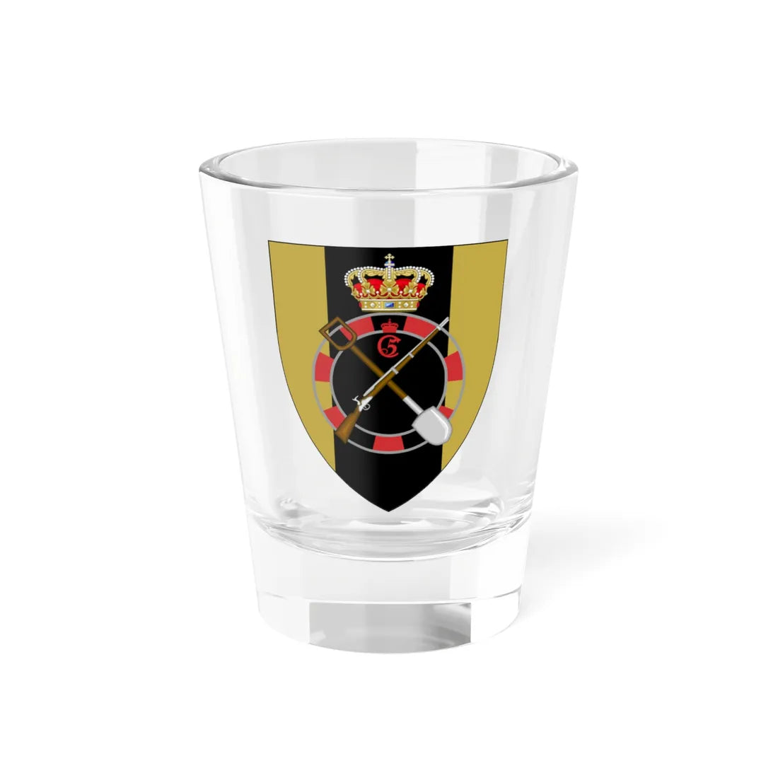 Coat of arms for the Zealandic Engineer Regiment (Denmark) (Coat of Arms) Shot Glass 1.5oz 1.5oz - Go Mug Yourself