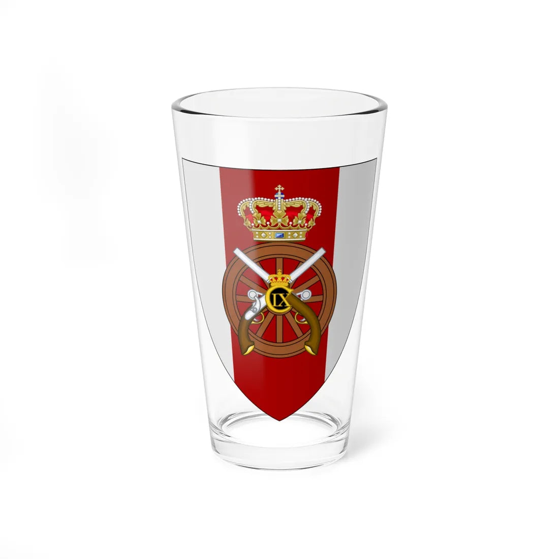 Coat of arms for the Zealandic Logistic Regiment (Denmark) (Coat of Arms) Pint Glass 16oz 16oz - Go Mug Yourself