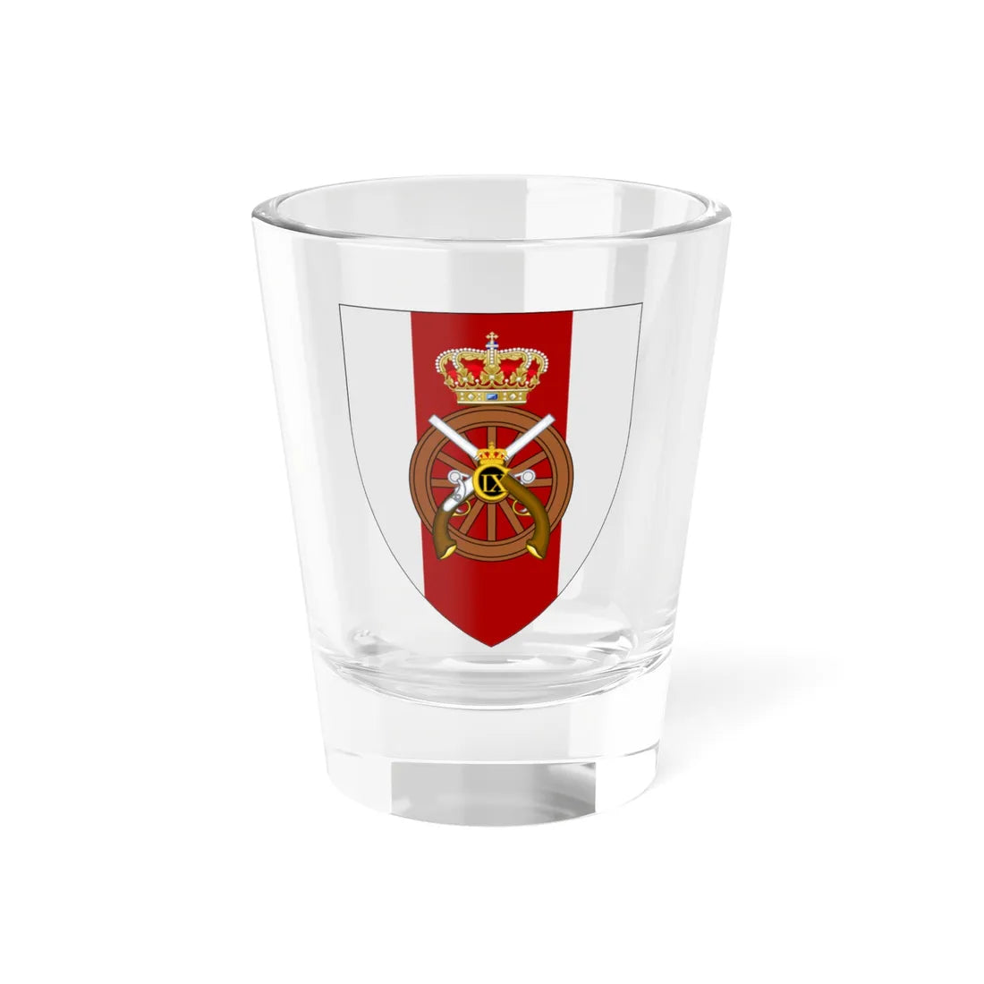 Coat of arms for the Zealandic Logistic Regiment (Denmark) (Coat of Arms) Shot Glass 1.5oz 1.5oz - Go Mug Yourself