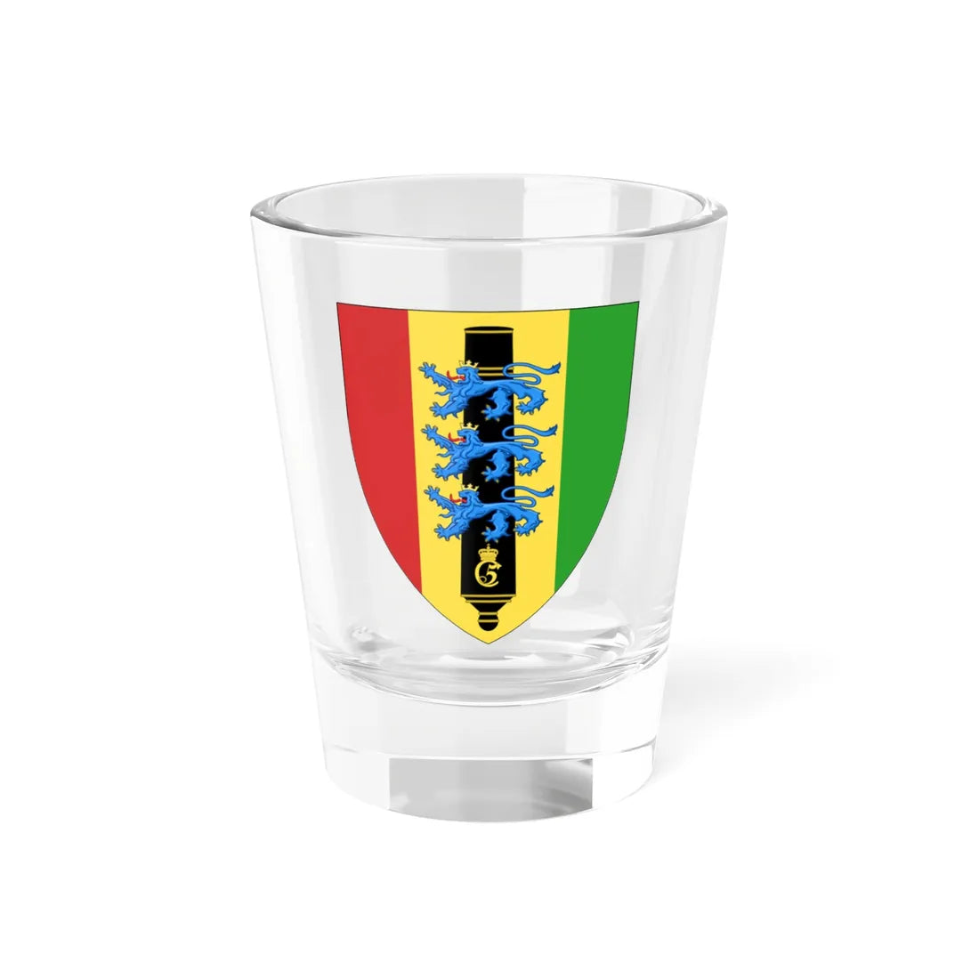 Coat of arms for Zealand Artillery Regiment (Denmark) (Coat of Arms) Shot Glass 1.5oz 1.5oz - Go Mug Yourself