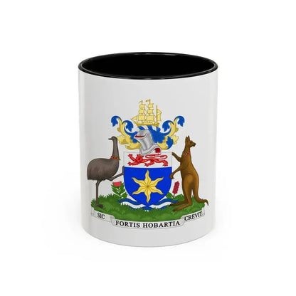 Coat of Arms Hobart Australia - Accent Coffee Mug 11oz Black - Go Mug Yourself