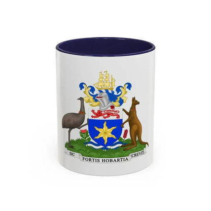 Coat of Arms Hobart Australia - Accent Coffee Mug 11oz Navy - Go Mug Yourself