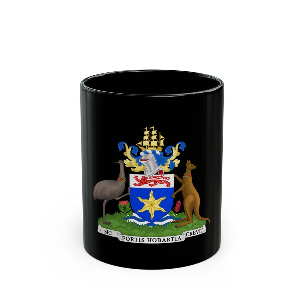 Coat of Arms Hobart Australia - Black Coffee Mug-11oz-Go Mug Yourself