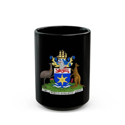 Coat of Arms Hobart Australia - Black Coffee Mug 15oz - Go Mug Yourself