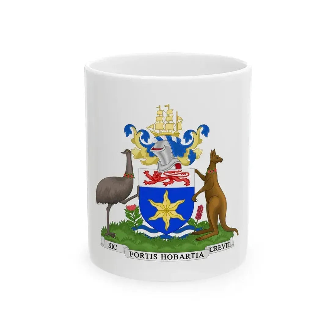 Coat of Arms Hobart Australia - White Coffee Mug 11oz - Go Mug Yourself