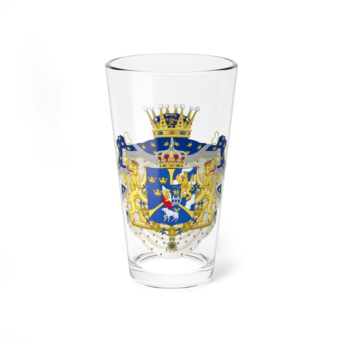 Coat of arms Kronprins Carl Gustav av Sverige (Sweden) (Coat of Arms) Pint Glass 16oz 16oz - Go Mug Yourself