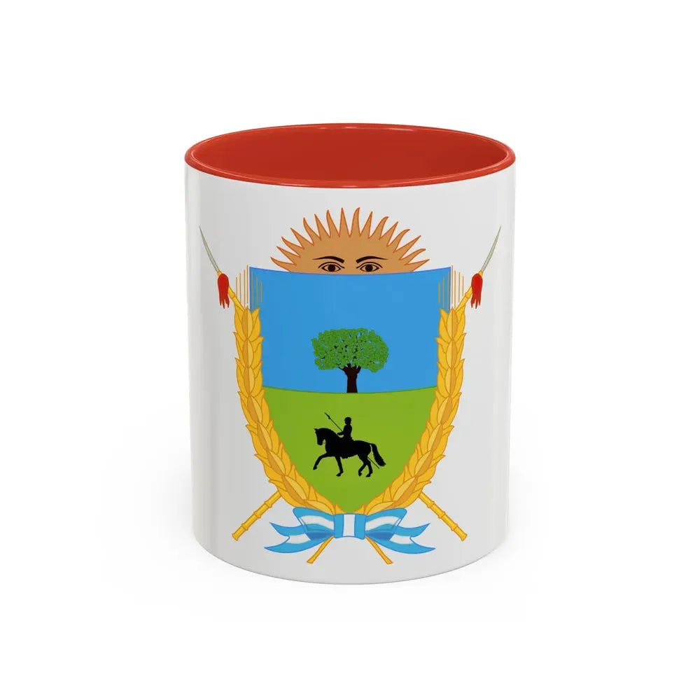 Coat of Arms La Pampa Argentina - Accent Coffee Mug 11oz Red - Go Mug Yourself