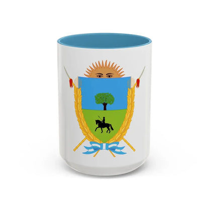 Coat of Arms La Pampa Argentina - Accent Coffee Mug 15oz Light Blue - Go Mug Yourself