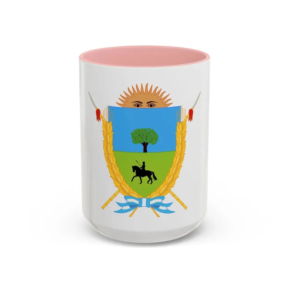 Coat of Arms La Pampa Argentina - Accent Coffee Mug 15oz Pink - Go Mug Yourself