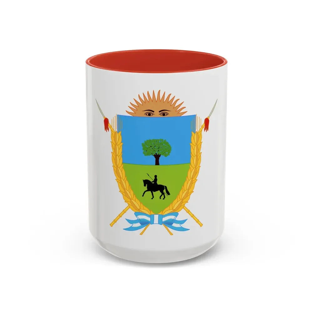 Coat of Arms La Pampa Argentina - Accent Coffee Mug 15oz Red - Go Mug Yourself