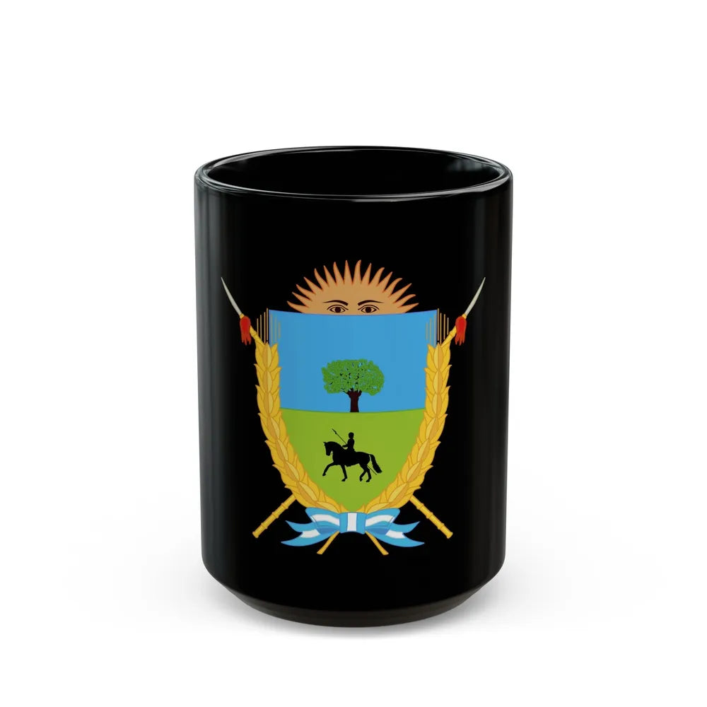 Coat of Arms La Pampa Argentina - Black Coffee Mug-15oz-Go Mug Yourself