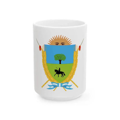 Coat of Arms La Pampa Argentina - White Coffee Mug 15oz - Go Mug Yourself
