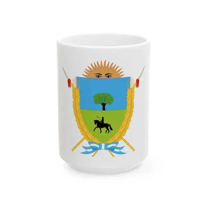 Coat of Arms La Pampa Argentina - White Coffee Mug 15oz - Go Mug Yourself