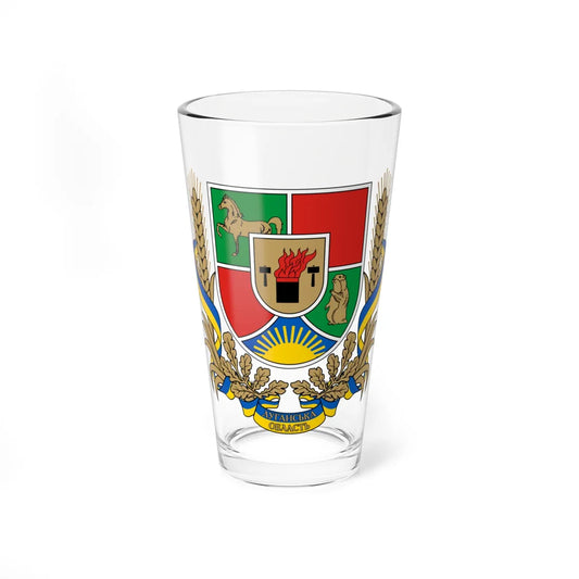 Coat of Arms Luhansk Oblast (Ukraine) (Coat of Arms) Pint Glass 16oz 16oz - Go Mug Yourself