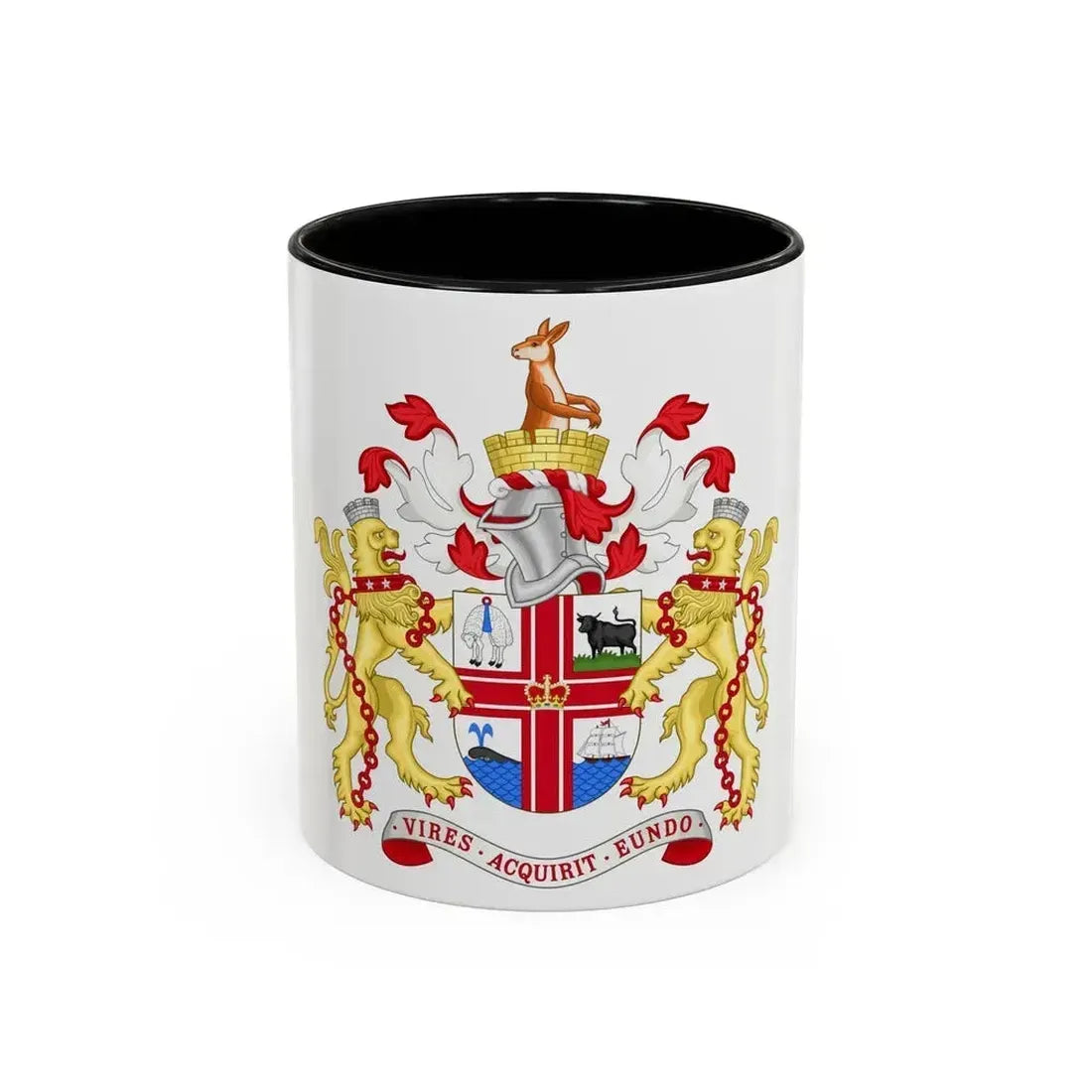 Coat of Arms Melbourne Australia - Accent Coffee Mug 11oz Black - Go Mug Yourself