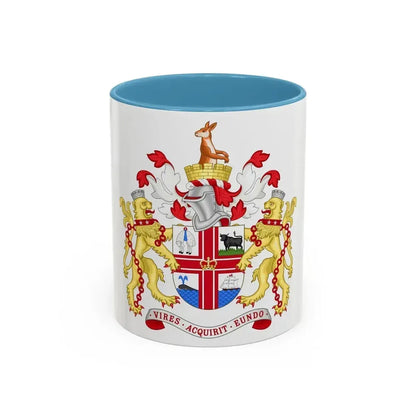 Coat of Arms Melbourne Australia - Accent Coffee Mug 11oz Light Blue - Go Mug Yourself