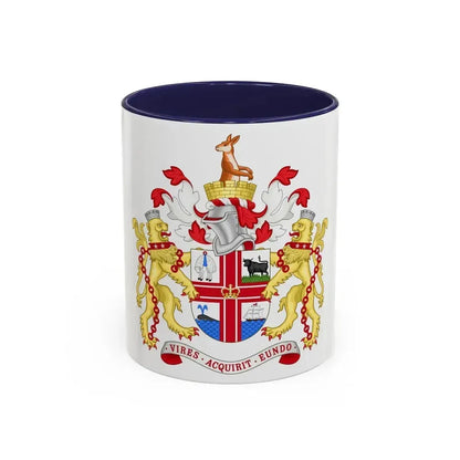 Coat of Arms Melbourne Australia - Accent Coffee Mug 11oz Navy - Go Mug Yourself