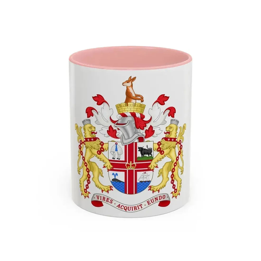 Coat of Arms Melbourne Australia - Accent Coffee Mug 11oz Pink - Go Mug Yourself